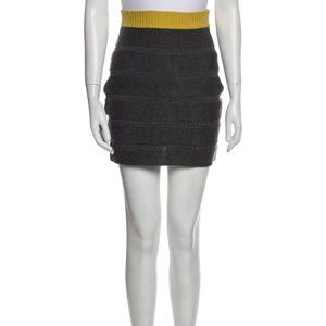 Rag and Bone Burnley Sweater Colorblock Skirt in Lemon Yellow/Gray Size Sm. NWT!